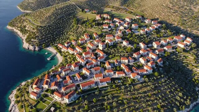Aerial perspective of Lastovo island, Croatia