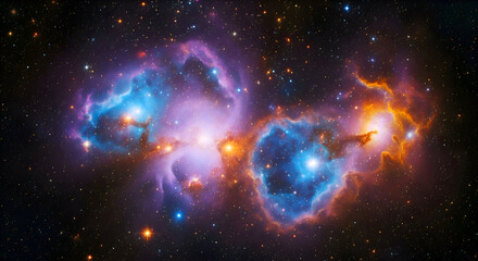 Colorful Cosmic Nebula Space Galaxy