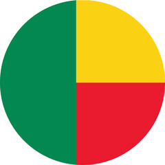Fototapeta premium Benin Circular Flag Isolated on transparent background 