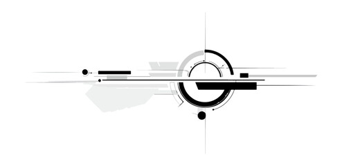 Abstract geometric design in grayscale on black background