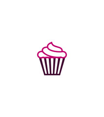 Cupcake icon isolated on black background vector illustration design