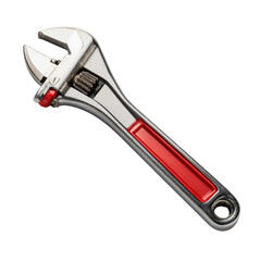 Fototapeta premium A close-up shot of a chrome-plated adjustable wrench, its sturdy construction and precise design, highlighting its functionality and the tools
