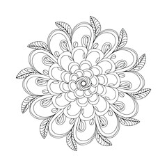 Dense Floral Circle – Intricate Bloom Pattern and Coloring Pages for Kids & Adults. Cute & Cozy Coloring Book for Relaxation and Creativity