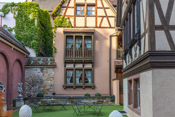 Hinterhof in Colmar, Elsass, Frankreich