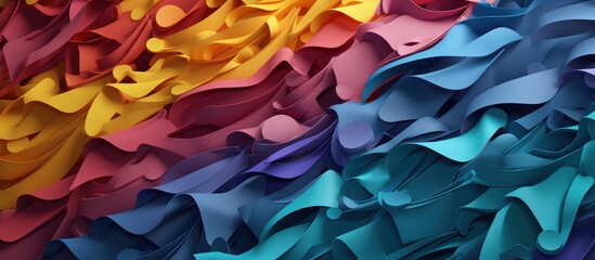 3D abstract colorful paper, organic layered textures, vivid gradients, dynamic movement, detailed patterns, digital art, high quality
