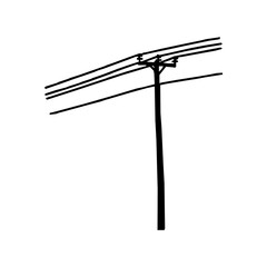 Obraz premium electrical power pole with wires