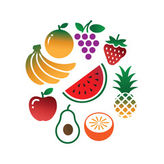 Apple Banana Orange Avocado Lemon Pineapple