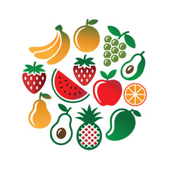 Apple Banana Orange Avocado Lemon Pineapple