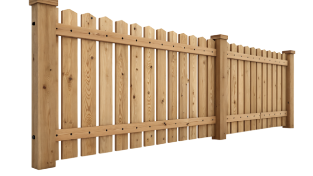 wooden fence isolated on transparent background