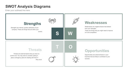 SWOT Analysis Diagrams Four Strategic Perspectives