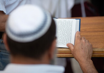 Jews praying at the Western Wall
