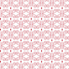 Seamless Red Ornamental Pattern