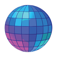 Obraz premium Blue and purple geometric globe with grid lines on white background world earth