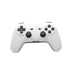 Game Controller: A close-up, product-style shot of a pristine, white game controller, showcasing its ergonomic design and the array of buttons, joysticks.