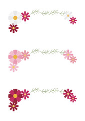 コスモスの花の見出しバナー素材セット