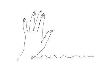 Obraz premium Human hand One Continuous Line Drawing