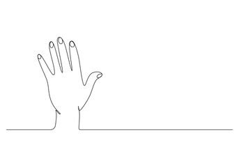Human hand One Continuous Line Drawing