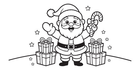 cute Santa Claus coloring page icon