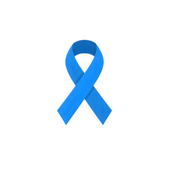 Blue Ribbon Awareness: A vivid representation of solidarity and support, this isolated image of a blue ribbon symbolizes various causes.