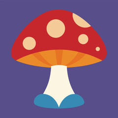 Enchanted Forest Mushroom Vector Illustration