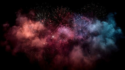 Captivating fireworks display with vibrant dynamic explosions