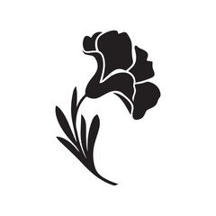 Obraz premium Sweet Pea Flower Silhouette: A Single Stem Vector Design for Botanical and Garden Themes