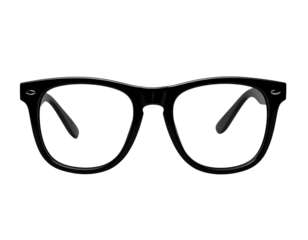 Pair of Classic Black Rimmed Eyeglasses, isolated on transparent background PNG