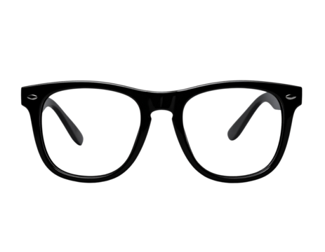 Pair of Classic Black Rimmed Eyeglasses, isolated on transparent background PNG