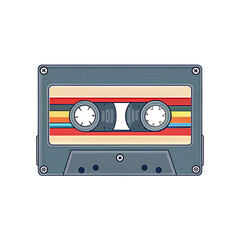 Obraz premium cassette tape illustration a retro isolated on white background, png, ai generated.
