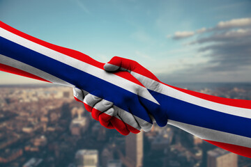 Shaking hands Thailand and Thailand