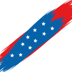 Abstract Patriotism Diagonal Brushstroke with Stars and Stripes