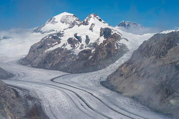 Blick vom Eggishorn auf Gro&szlig;er Aletschgletscher, Konkordiaplatz, M&ouml;nch, Trugberg und Eiger