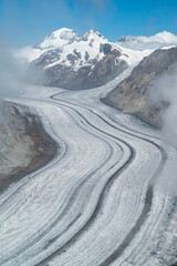 Blick vom Eggishorn auf Gro&szlig;er Aletschgletscher, Konkordiaplatz, M&ouml;nch, Trugberg und Eiger