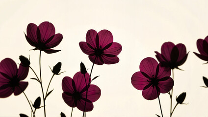 Dark purple flowers artistic illustration