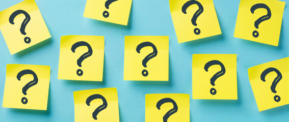 Question Marks on Yellow Sticky Notes