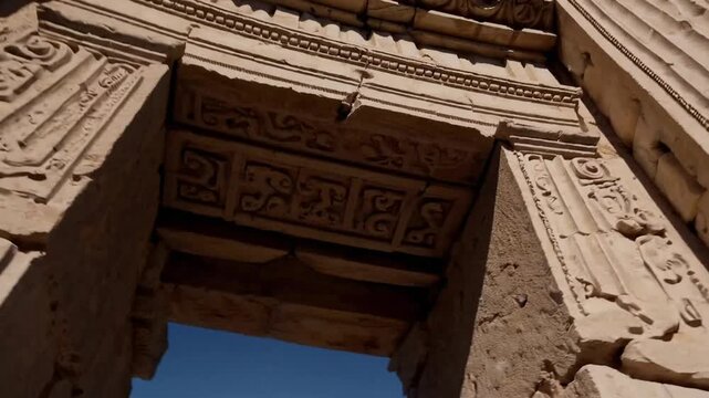 Historic remains of the access portal to the ancient settlement of Ariassus situated in the mountainous region