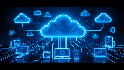 Cloud AI Architecture Depiction Featuring SaaS, PaaS, and IaaS Service Models with Integrated Machine Learning Configuration, Scalable Infrastructure, Data Processing, and Intelligent Cloud Computing 