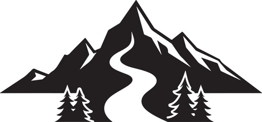 River Valley Mountain Silhouettes