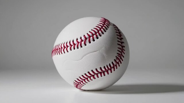 Baseball Positioned on Pure White Background with Clipping Path for Easy Isolation