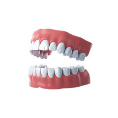 Obraz premium 3d rendered illustration of a set of human teeth isolated on transparent background