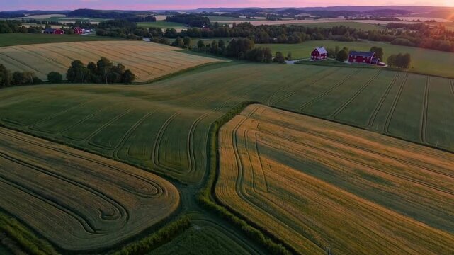Cultivated Land Region in Byneset During Summer Solstice Dusk