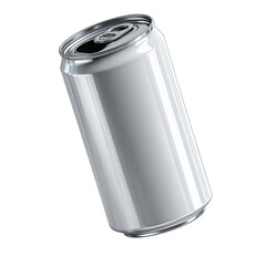 Blank aluminum can, slightly angled, glossy finish
