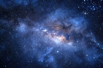 Naklejka premium Vibrant galaxy filled with stars and cosmic dust reveals the beauty of the universe at night