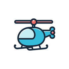 A colorful helicopter flying against a clear sky, showcasing aerial transportation in action