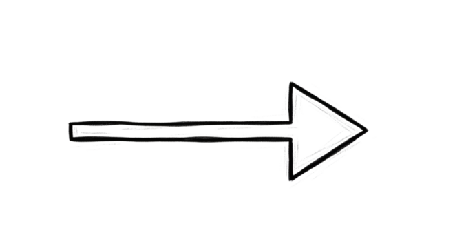 Glitch effect on a digital arrow pointing towards the right direction