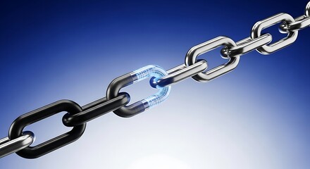 Obraz premium Connected Chain Links Symbolizing Strength and Innovation