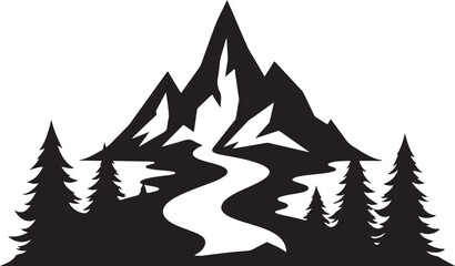 River Valley Mountain Silhouettes