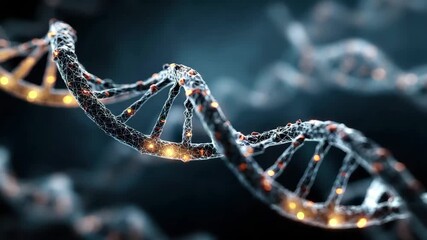 DNA double helix structure scientific visualization genetic code biology, 4k video footage - Powered by Adobe