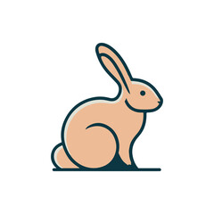 A cute, stylized rabbit sitting gracefully, surrounded by a serene, natural background