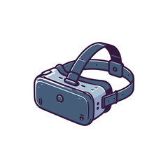 A detailed illustration of a virtual reality headset designed for immersive experiences